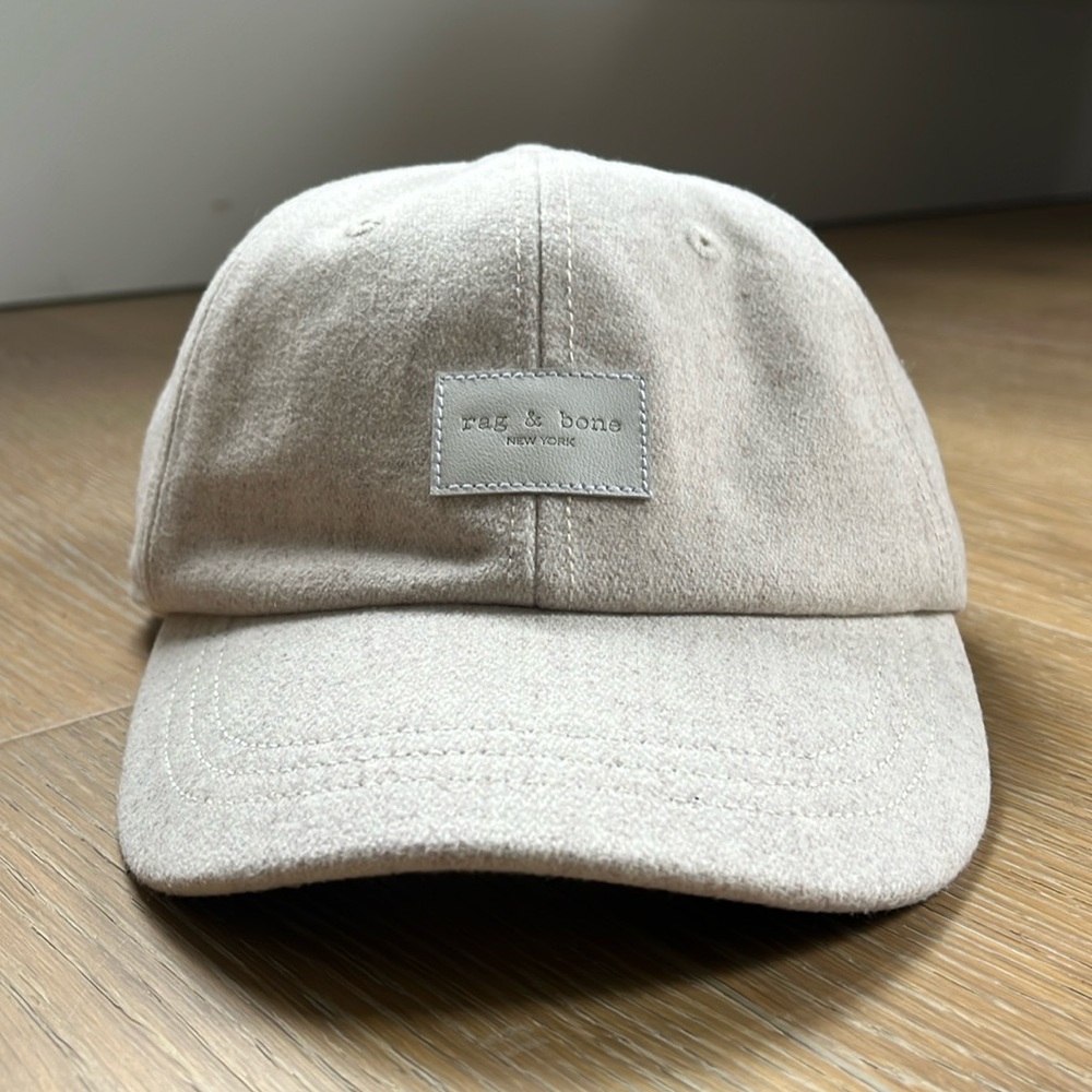 NWT! RAG & BONE Addison Logo Baseball Cap Hat Vanilla (Cream Colored)